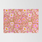 Retro vintage pink daisies pattern  Rug Gallery Image 2