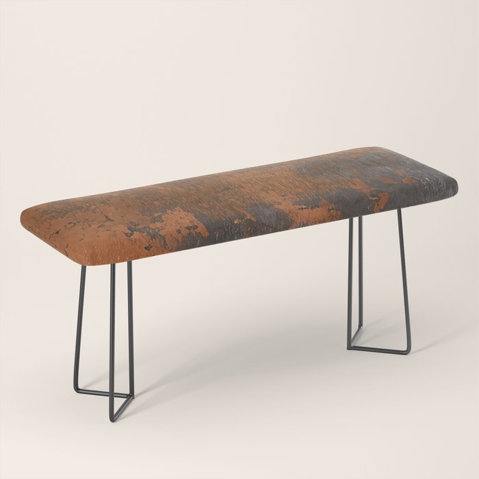 Japandi Art Copper and Black Rust Bench Gallery Image 1