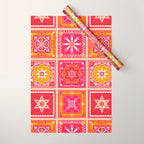 Talavera Mexican Tile - Hot Pink & Orange Palette Wrapping Paper Gallery Image 1