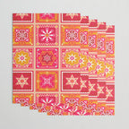 Talavera Mexican Tile - Hot Pink & Orange Palette Wrapping Paper Gallery Image 3