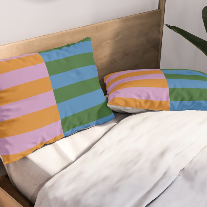 Abstraction_GEOMETRIC_STRIPE_LINE_COLORFUL_POP_ART_0701L Pillow Sham Gallery Image 2