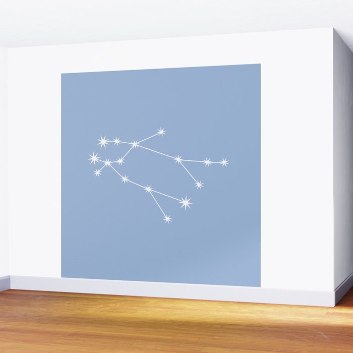 Gemini Zodiac Star Constellation Line Art Sky Blue Wall Mural Gallery Image 2