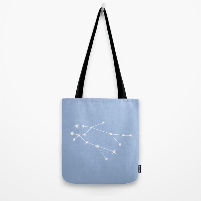 Gemini Zodiac Star Constellation Line Art Sky Blue Tote Bag Gallery Image 2
