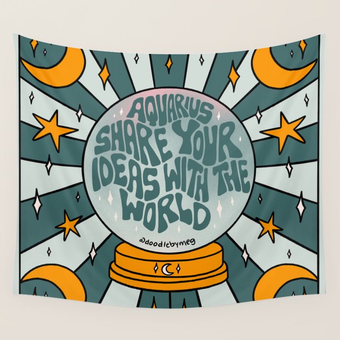 Aquarius Crystal Ball Wall Tapestry Gallery Image 4