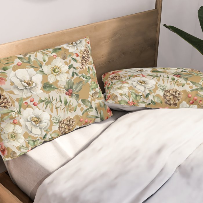Winter flowers WP1 Pillow Sham Gallery Image 2