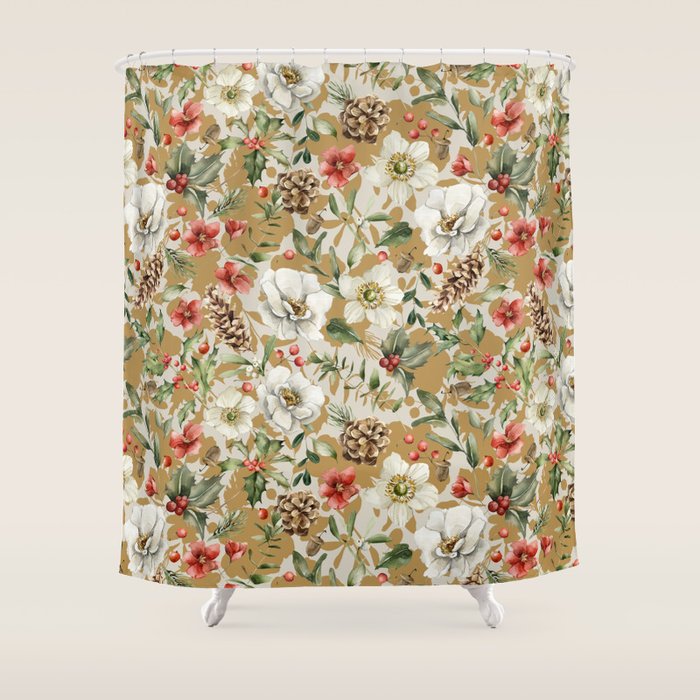 Winter flowers WP1 Shower Curtain Gallery Image 1