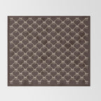 Bows and Ribbons Pattern LXIII Mocha Brown Throw Blanket Gallery Image 2