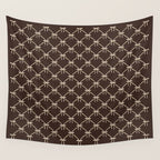 Bows and Ribbons Pattern LXIII Mocha Brown Wall Tapestry Gallery Image 4