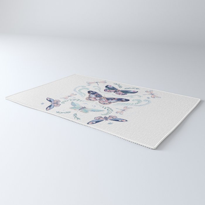 Butterflies painting Rug Gallery Image 3