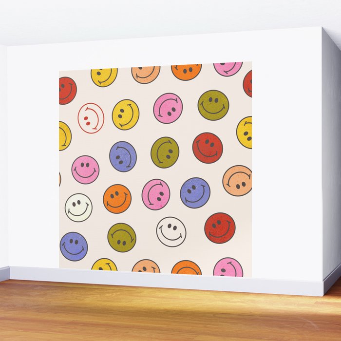 Many Happy Smileys Wall Mural Gallery Image 2
