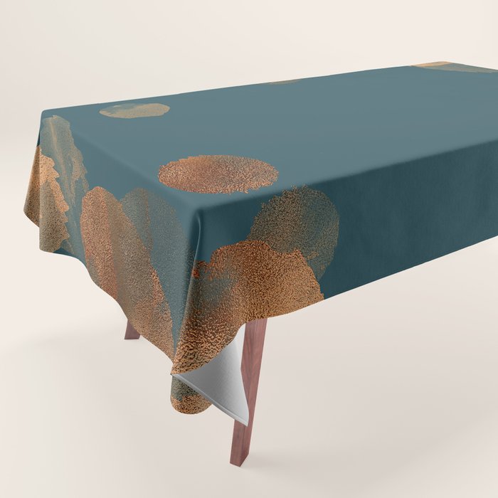 Copper Art Deco on Emerald Tablecloth Gallery Image 1