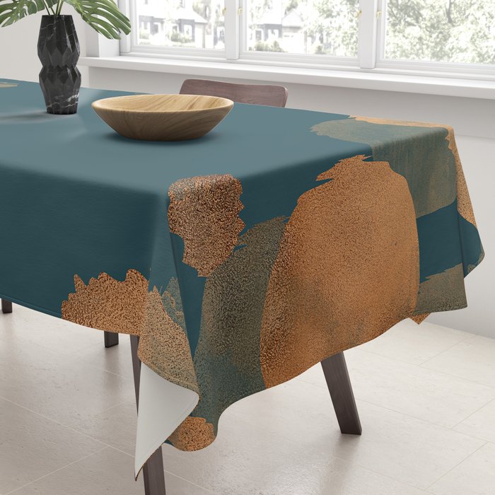 Copper Art Deco on Emerald Tablecloth Gallery Image 3