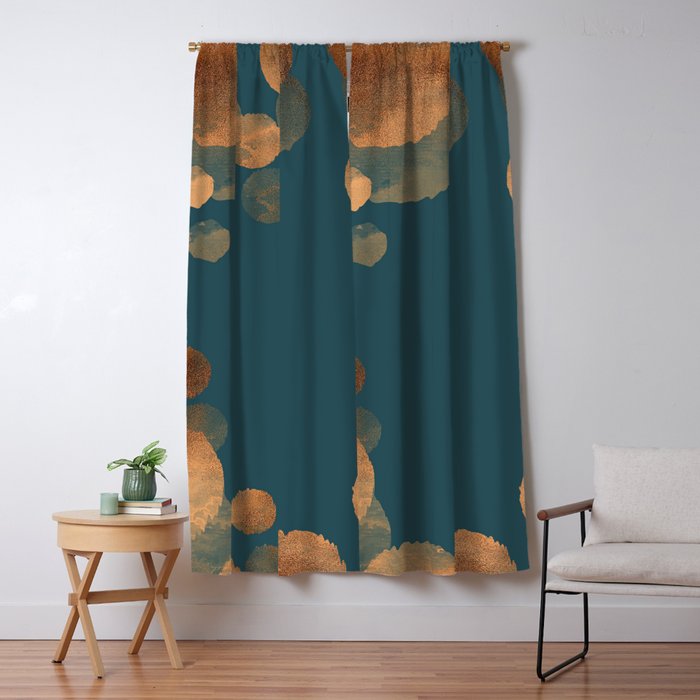 Copper Art Deco on Emerald Window Curtain Gallery Image 5