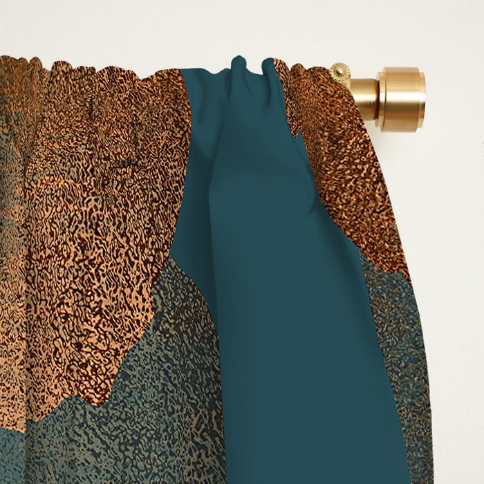 Copper Art Deco on Emerald Window Curtain Gallery Image 2
