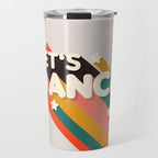 Let's Dance - retro rainbow typography Travel Mug Gallery Image 1