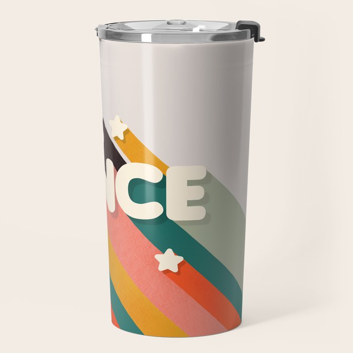 Let's Dance - retro rainbow typography Travel Mug Gallery Image 2