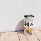 Let's Dance - retro rainbow typography Travel Mug Gallery Image 4