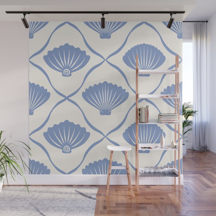 Coastal Ocean Blue Seashells Wall Mural Gallery Image 1