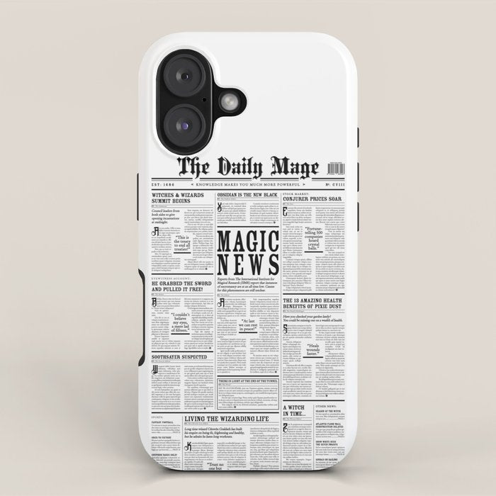 The Daily Mage Fantasy Newspaper iPhone Case Gallery Image 1