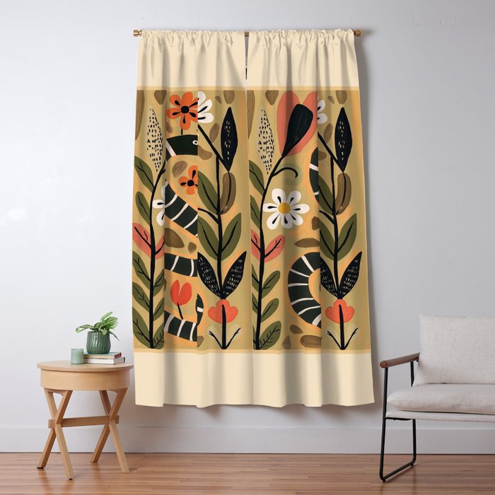 Striped Garden Snake I Window Curtain Gallery Image 1