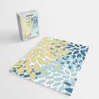 Flowers Art - Teal and Yellow - Modern Floral Prints Jigsaw Puzzle Gallery Image 2