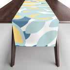 Flowers Art - Teal and Yellow - Modern Floral Prints Table Runner Gallery Image 1