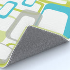 Mid-Century Modern Rectangle Design Blue Green and Gray Rug Gallery Image 4