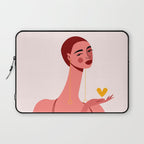 Girl With Yellow Heart Laptop Sleeve Gallery Image 1