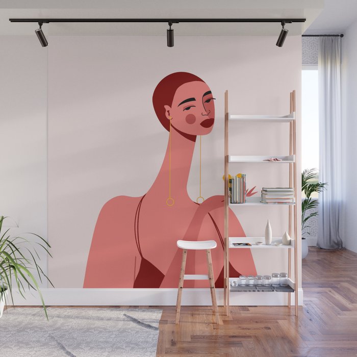 Girl With Yellow Heart Wall Mural Gallery Image 1