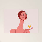 Girl With Yellow Heart Welcome Mat Gallery Image 1