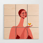 Girl With Yellow Heart Wood Wall Art Gallery Image 1