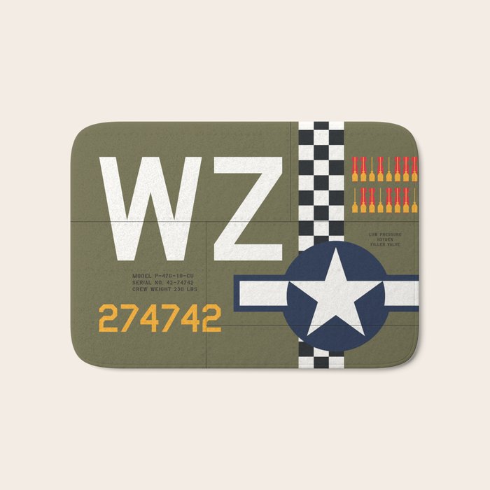 Aircraft Markings - USA P-47 Bath Mat Gallery Image 1