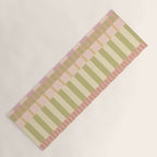 Midcentury Modern Blocks of Stripes neutral pastels pattern Yoga Mat Gallery Image 1