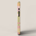 Midcentury Modern Blocks of Stripes neutral pastels pattern iPhone Case Gallery Image 2