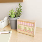 Midcentury Modern Blocks of Stripes neutral pastels pattern Mini Art Print Gallery Image 2