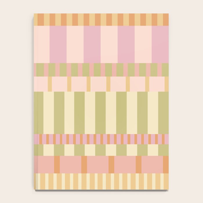 Midcentury Modern Blocks of Stripes neutral pastels pattern Notebook Gallery Image 4