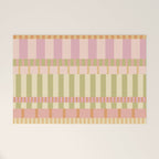 Midcentury Modern Blocks of Stripes neutral pastels pattern Welcome Mat Gallery Image 1