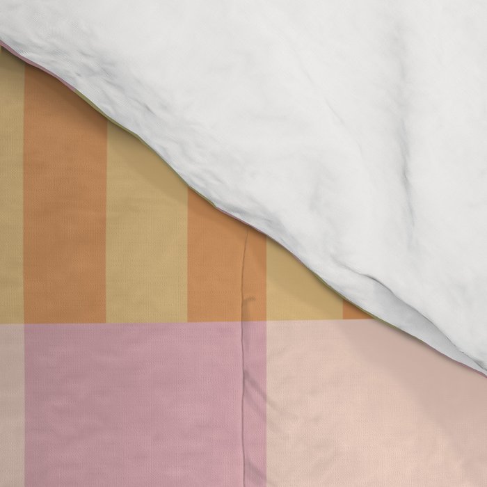 Midcentury Modern Blocks of Stripes neutral pastels pattern Comforter Gallery Image 4