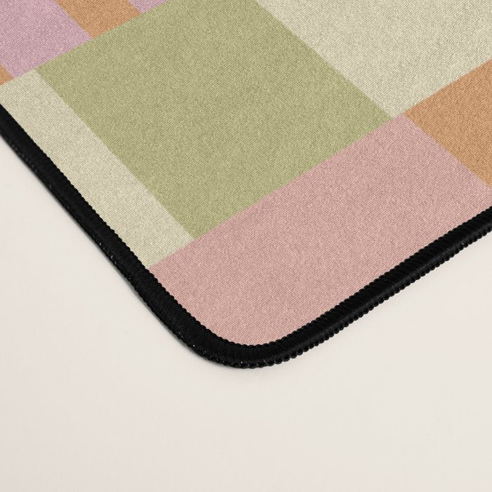 Midcentury Modern Blocks of Stripes neutral pastels pattern Desk Mat Gallery Image 4