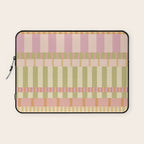 Midcentury Modern Blocks of Stripes neutral pastels pattern Laptop Sleeve Gallery Image 1