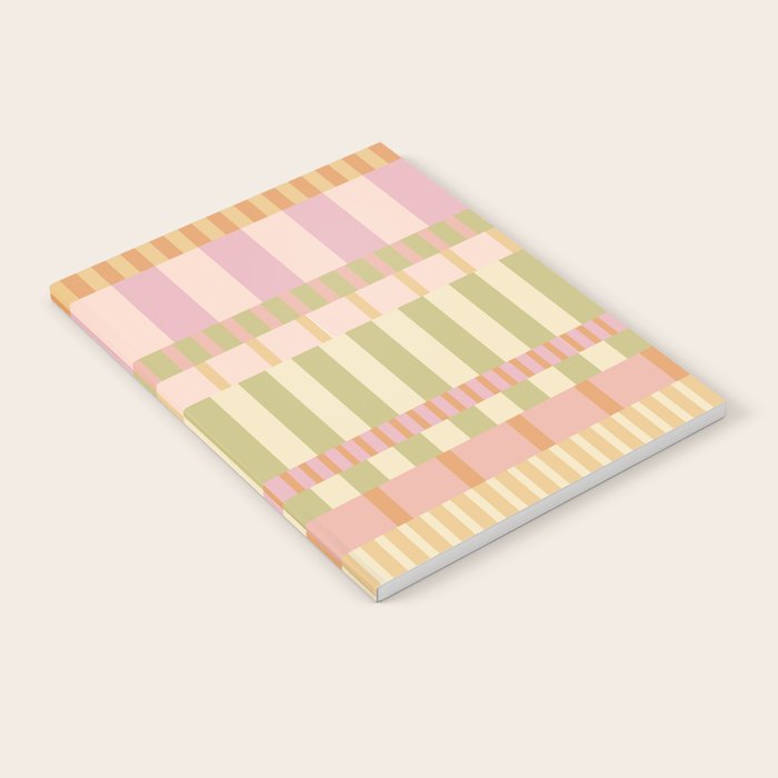 Midcentury Modern Blocks of Stripes neutral pastels pattern Notebook Gallery Image 2