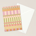 Midcentury Modern Blocks of Stripes neutral pastels pattern Stationery Card Gallery Image 2