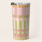 Midcentury Modern Blocks of Stripes neutral pastels pattern Travel Mug Gallery Image 3