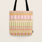 Midcentury Modern Blocks of Stripes neutral pastels pattern Tote Bag Gallery Image 1