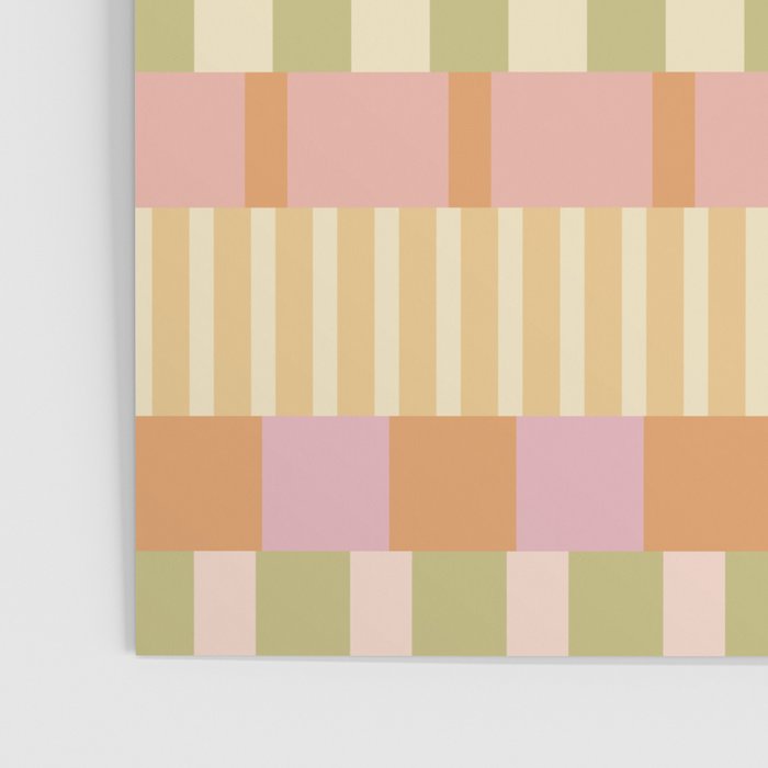 Midcentury Modern Blocks of Stripes neutral pastels pattern Poster Gallery Image 3