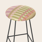 Midcentury Modern Blocks of Stripes neutral pastels pattern Stool Gallery Image 2