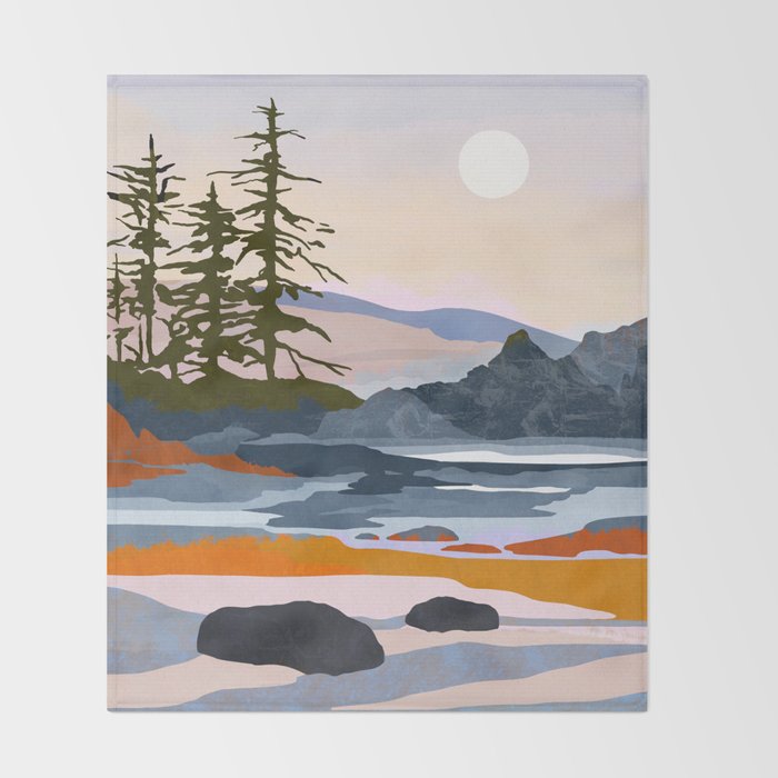 valley moon Throw Blanket Gallery Image 2