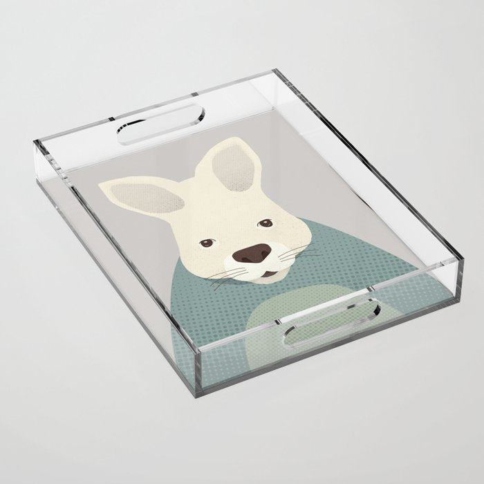 Whimsy Kangaroo, Animal Portrait Acrylic Tray Gallery Image 1