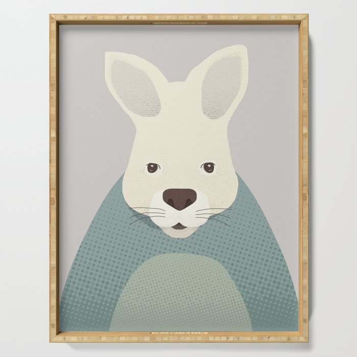 Whimsy Kangaroo, Animal Portrait Serving Tray Gallery Image 1