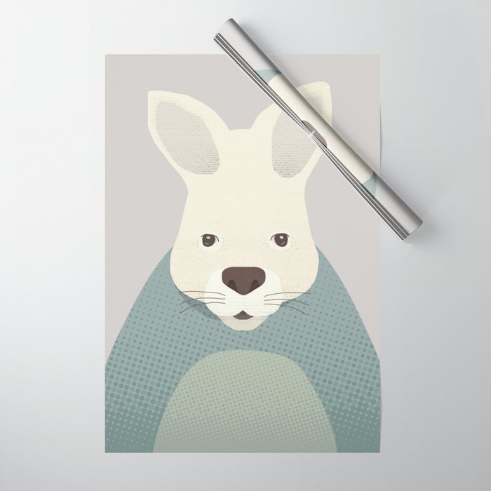 Whimsy Kangaroo, Animal Portrait Wrapping Paper Gallery Image 1